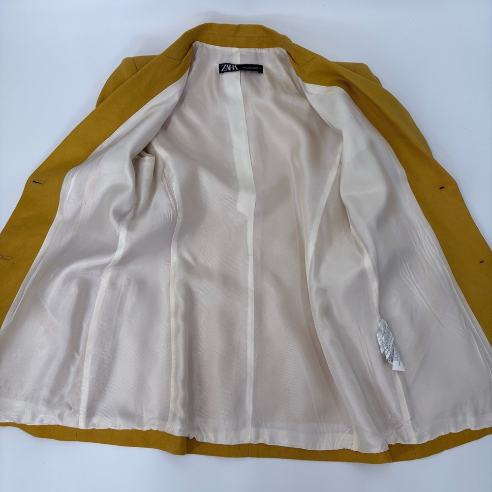 ZARA Women’s Yellow Linen Blazer Pant Set - Picture 5 of 16